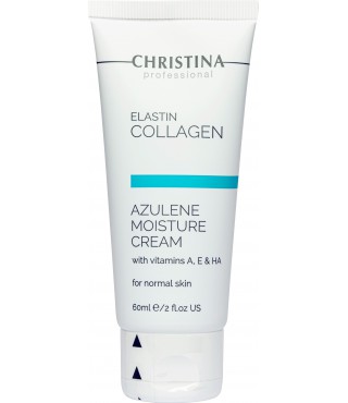 Зволожуючий крем для нормальної шкіри Christina Elastin Collagen Azulene Moisture Cream with Vitamins A, E&HA, 60 мл