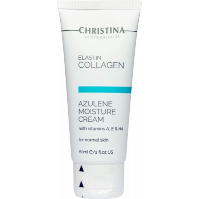 Зволожуючий крем для нормальної шкіри Christina Elastin Collagen Azulene Moisture Cream with Vitamins A, E&amp;HA, 60 мл
