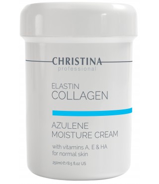 Зволожуючий крем для нормальної шкіри Christina Elastin Collagen Azulene Moisture Cream with Vitamins A, E&HA, 250 мл