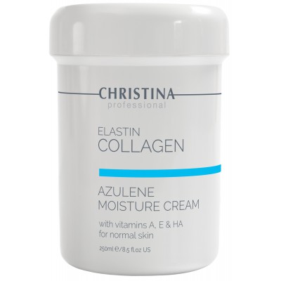 Зволожуючий крем для нормальної шкіри Christina Elastin Collagen Azulene Moisture Cream with Vitamins A, E&amp;HA, 250 мл