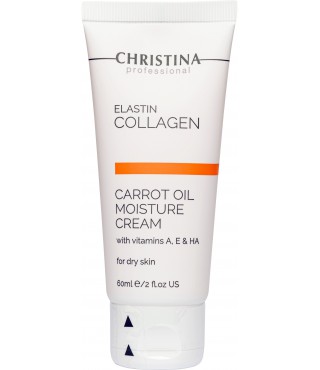 Зволожуючий крем для сухої шкіри Christina Elastin Collagen Carrot Cream with Vitamins A, E&HA, 60 мл