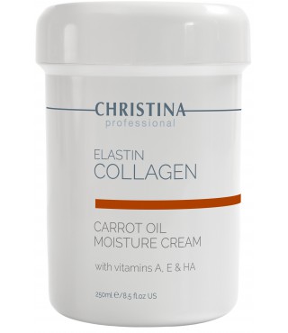 Зволожуючий крем для сухої шкіри Christina Elastin Collagen Carrot Cream with Vitamins A, E&HA, 250 мл