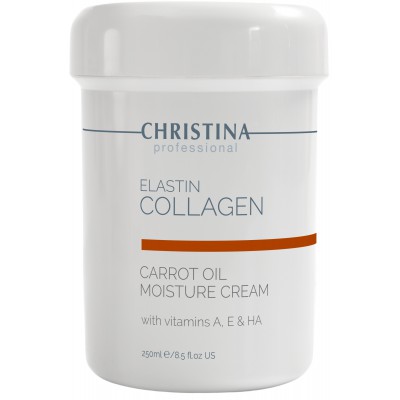 Зволожуючий крем для сухої шкіри Christina Elastin Collagen Carrot Cream with Vitamins A, E&amp;HA, 250 мл