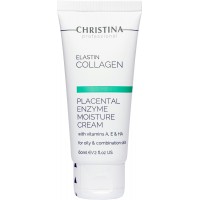Зволожуючий крем для жирної шкіри Christina Elastin Collagen Placental Enzyme Moisture Cream with Vitamins A, E & HA