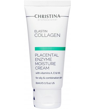 Зволожуючий крем для жирної шкіри Christina Elastin Collagen Placental Enzyme Moisture Cream with Vitamins A, E & HA
