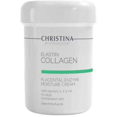 Зволожуючий крем для жирної шкіри Christina Elastin Collagen Placental Enzyme Moisture Cream with Vitamins A, E&amp;HA, 250 мл