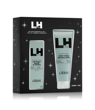 Lierac Ом набір Гель зволожуючий тонізуючий для обличчя та контуру очей 50 мл + Гель для душу інтегральний для тіла та волосся 200мл Lierac Homme Coffret